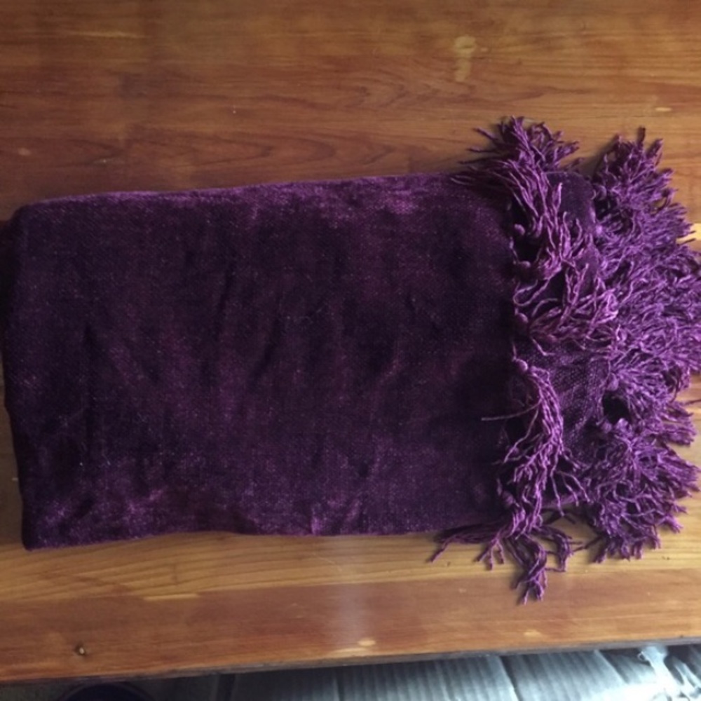Burgundy velvet throw